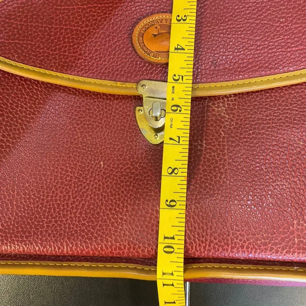 Vintage Dooney & Bourke AWL Burgundy Leather Briefcase Attache Bag 15”